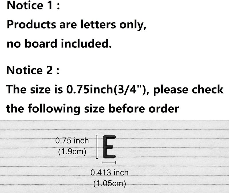 G GAMIT Felt Letter Board Letters Sets - Pre-cut 340pcs 3/4 Inch(0.75") Black Letters with Canvas Bag(No Board Included) - Image 2